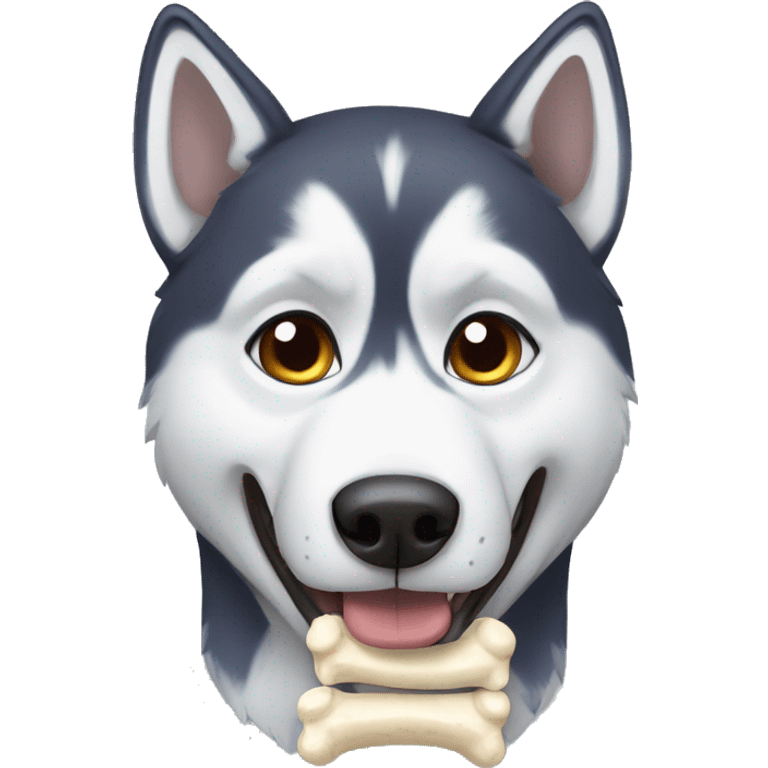 husky with a bone  emoji