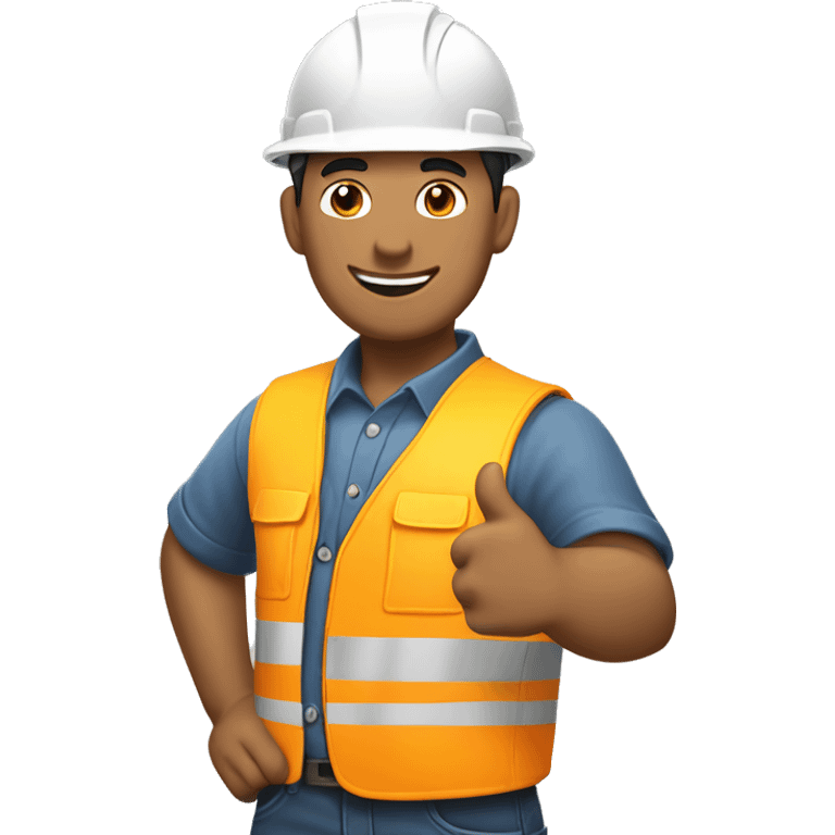 Construction worker with Asian ethnicity thumbs up   emoji