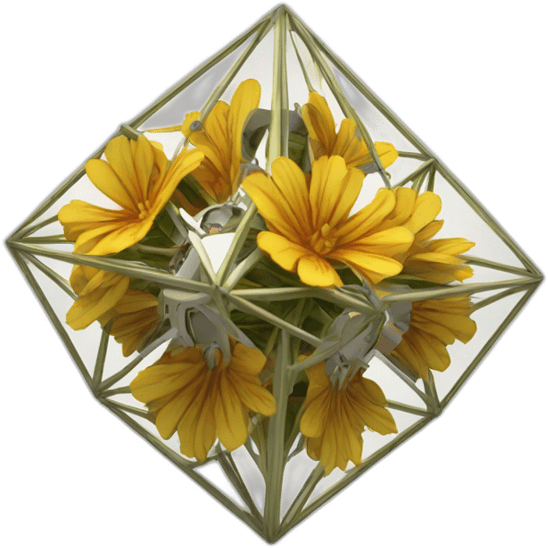 mechanical flower In the Digital octahedron emoji