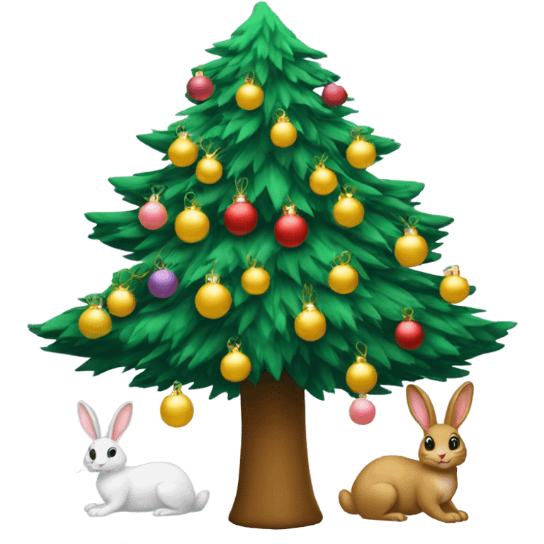 Christmas tree with 25 bunny’s emoji