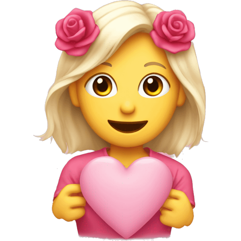 Emoji de carita enamorada con corazón rosado emoji