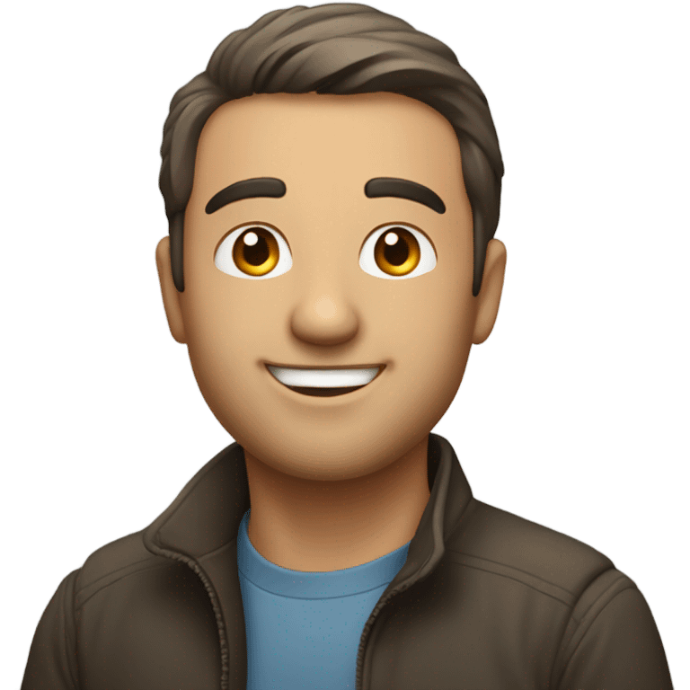 Man smiling while looking at a group of people  emoji