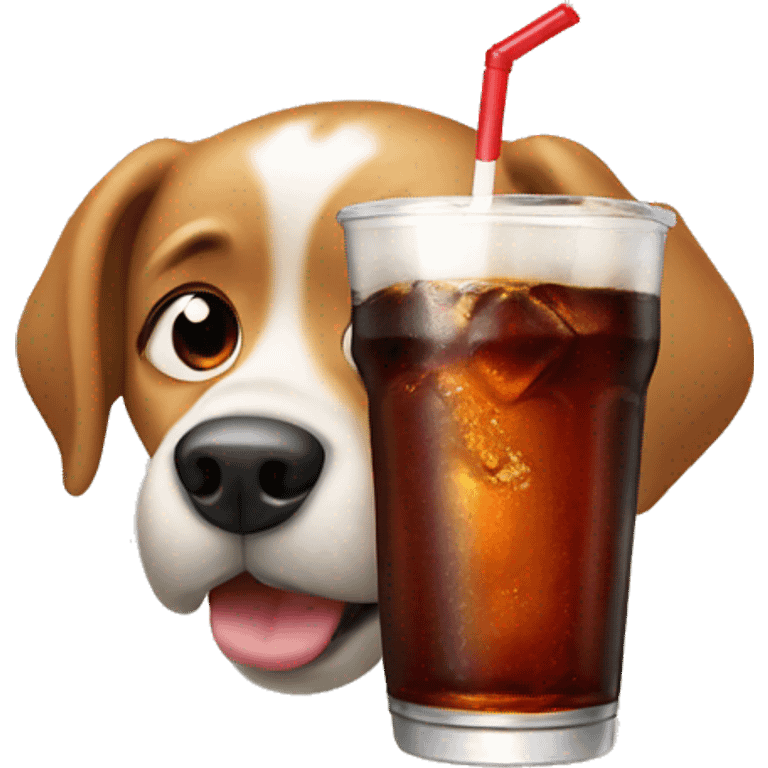 Dog drink cola emoji