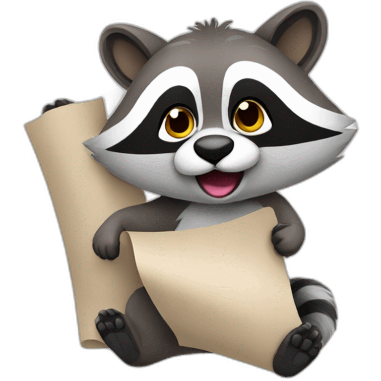 Racoon with a sheet emoji