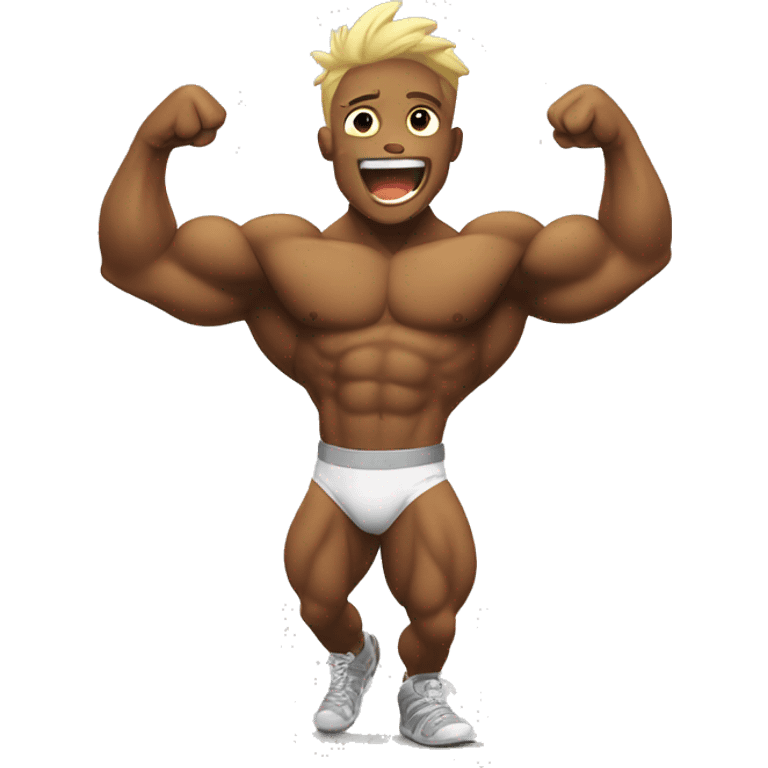 Pikach with a white bodybuilder cheering him in training  emoji