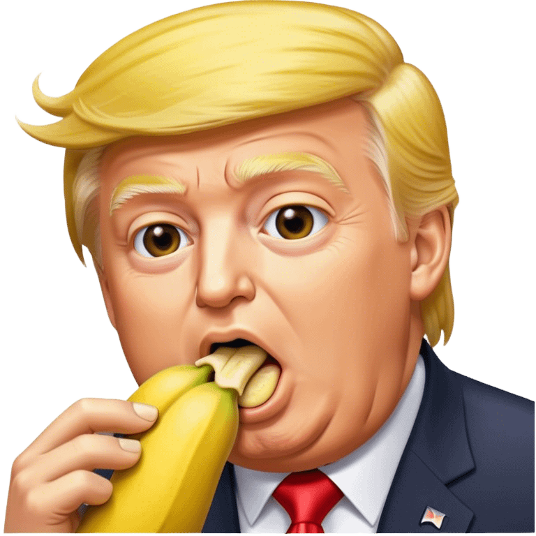 Donald Trump eating a banana emoji