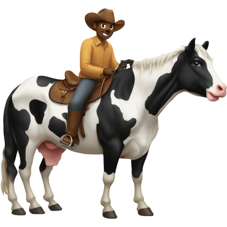 A cow upon a horse emoji