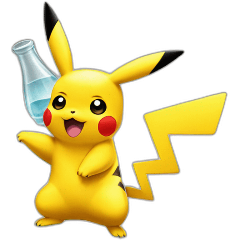 Pikachu boire de l'alcool emoji