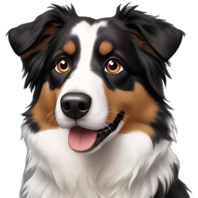 a border colli cross australian shepherd emoji