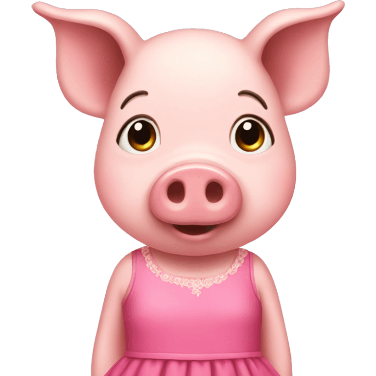 Pig with dress emoji