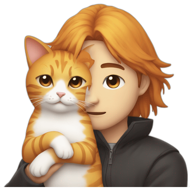 aizawa holding fat orange cat emoji