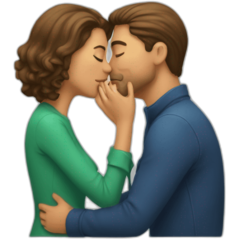 man kissing woman emoji