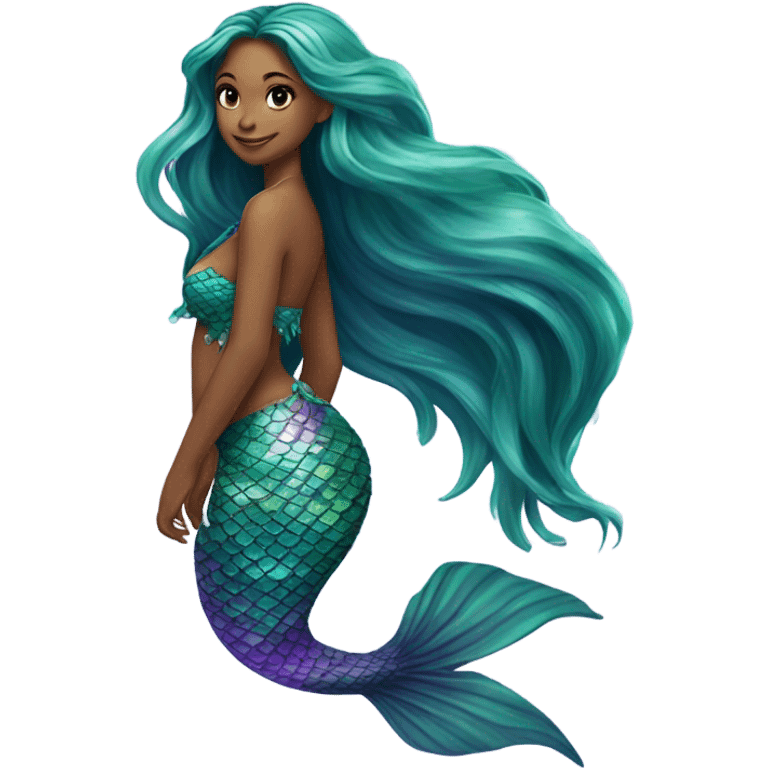 Green and purple mermaid detailed emoji