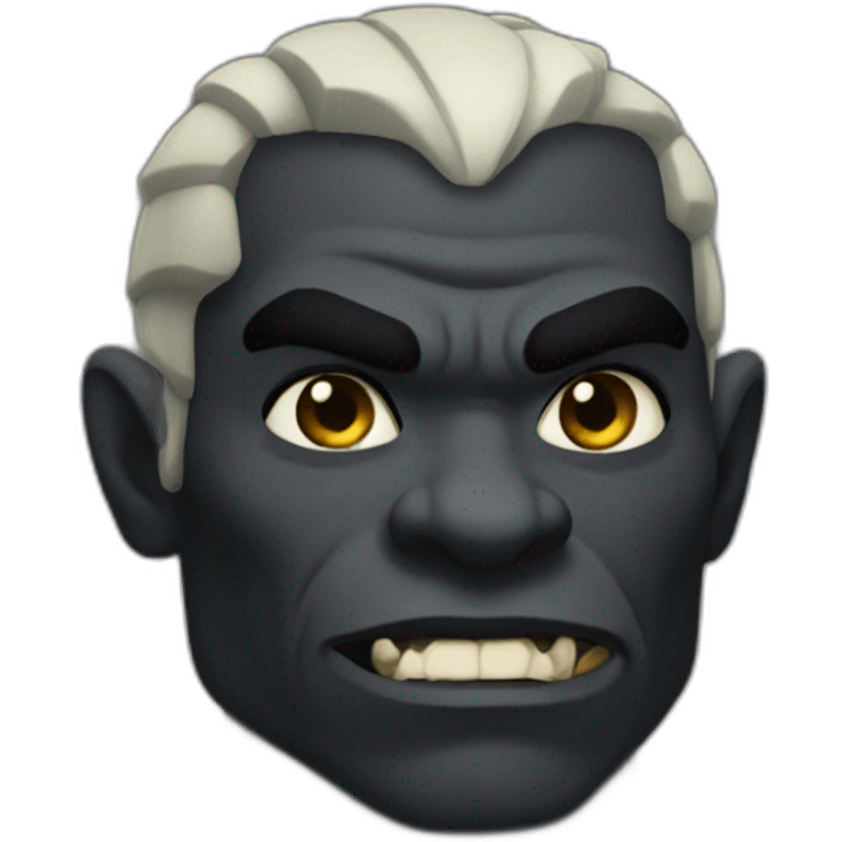 an orc with black skin is muscular emoji