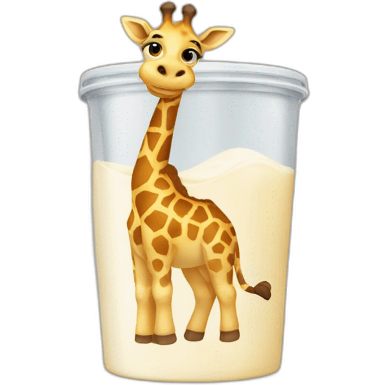 giraffe drinking milkbox emoji