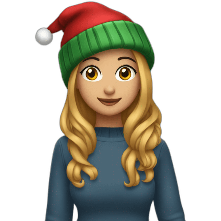 Kimberly loaiza con gorro navideño emoji