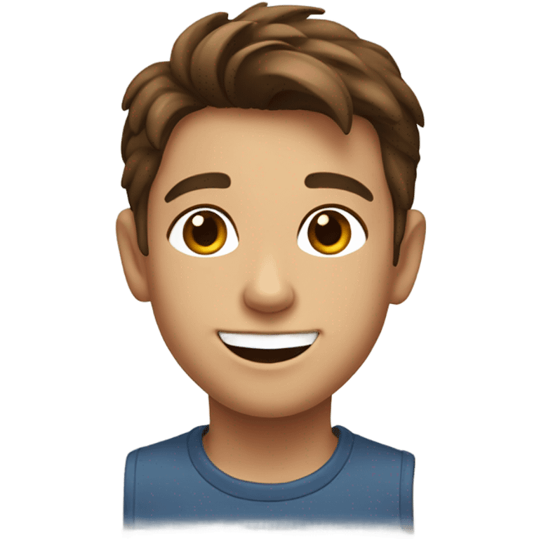 smiling boy portrait with brown hair emoji