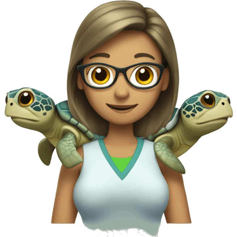 Sea turtle teacher emoji