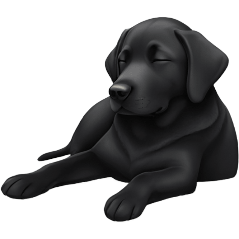 Black Labrador sleeping emoji