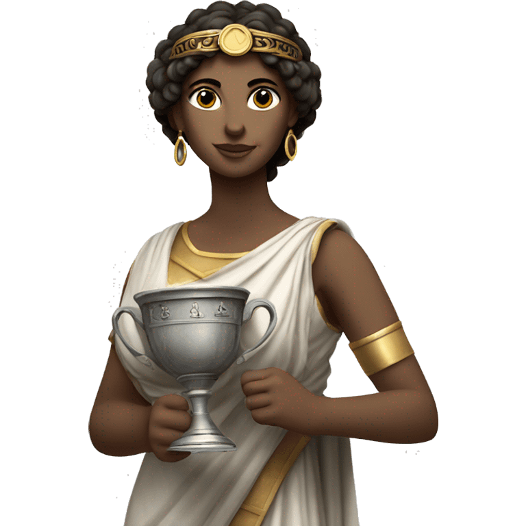 Greek Sappho holds the winner's cup in her hand emoji