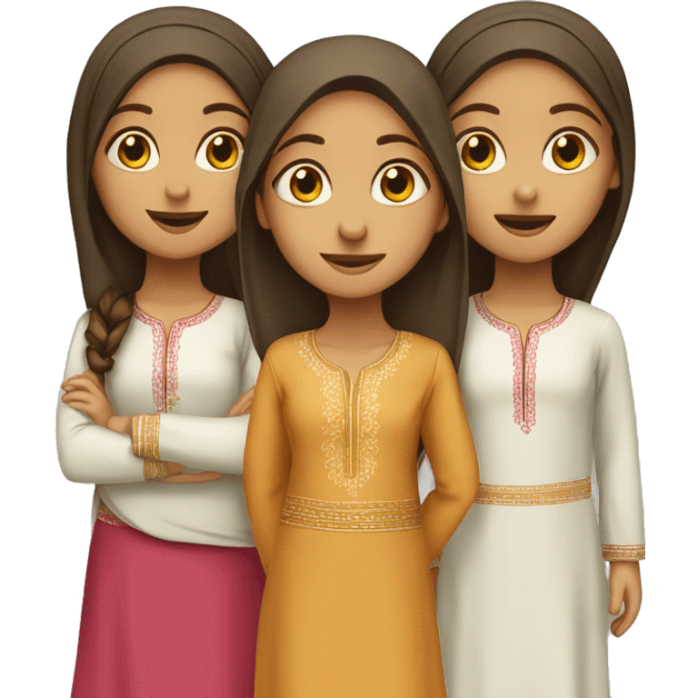 group of girls in shalwar kameez standing emoji