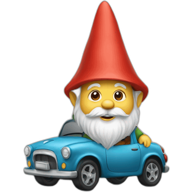 Gnome by car emoji