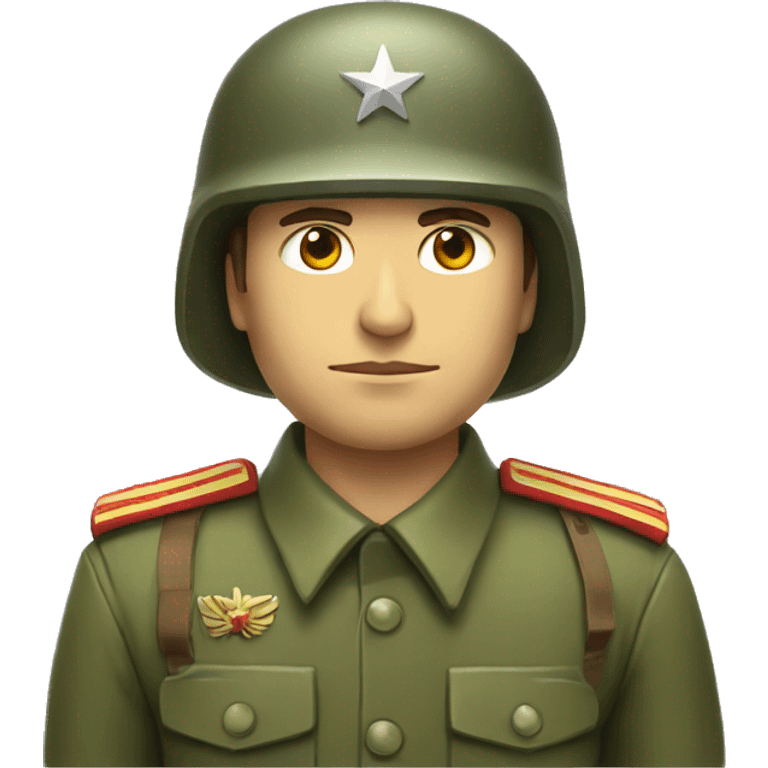 ussr soldier serious with military helmet emoji