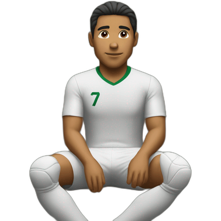 latino soccer player waiting on the bench emoji