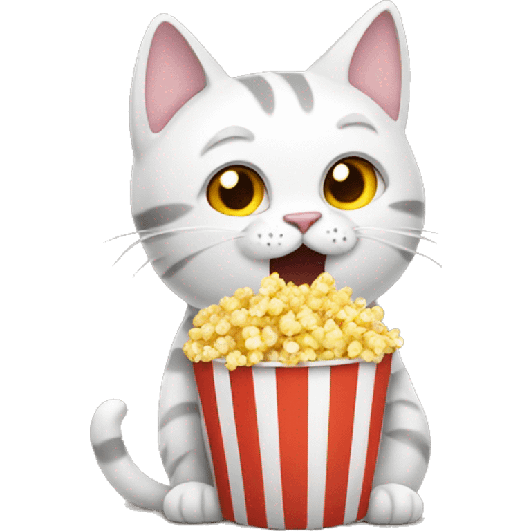 cat eating popcorn emoji