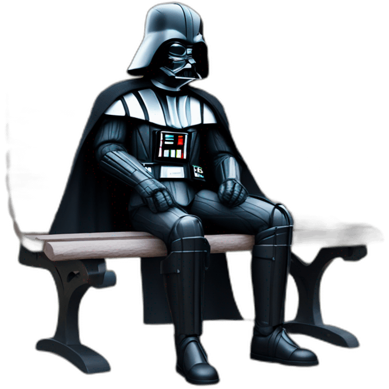 darth vader sat on a park bench emoji