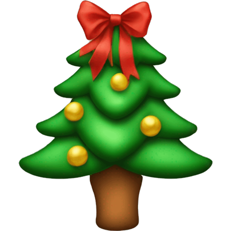 Christmas tree with a bow emoji