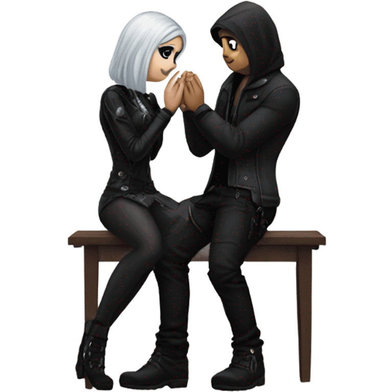 Sigma male proposing to goth gf emoji