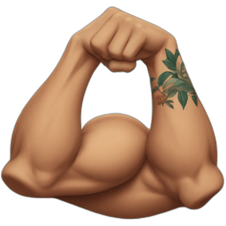 flexing arm with tattoos emoji