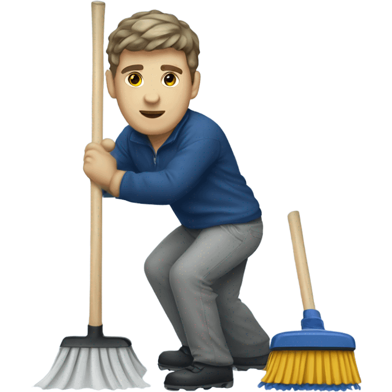 A sweeper in curling emoji