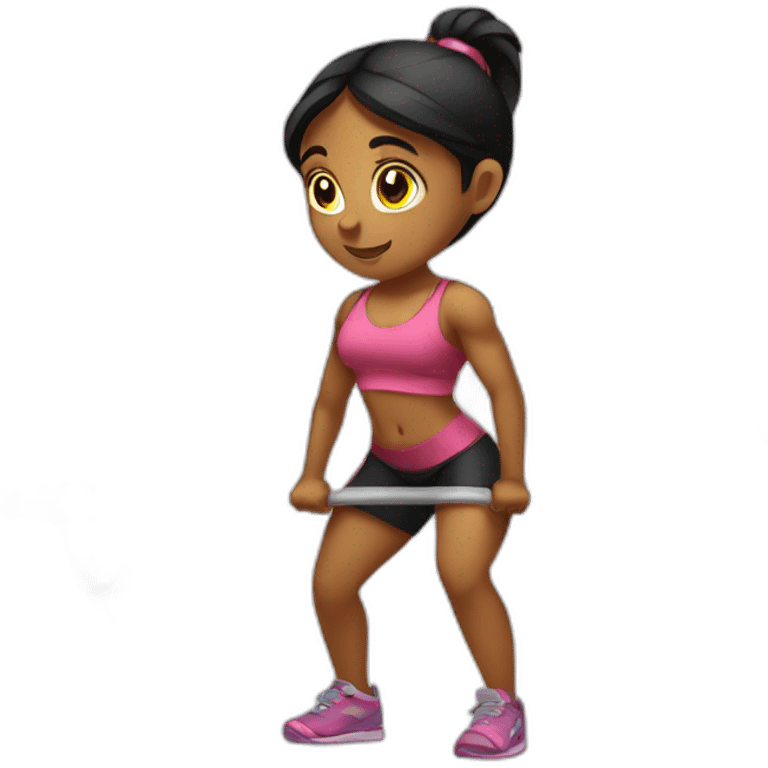 Indian girl doing deadlift  emoji