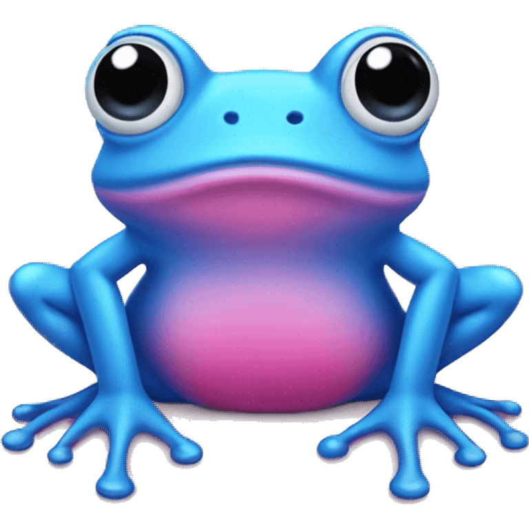 pinkand blue frog emoji