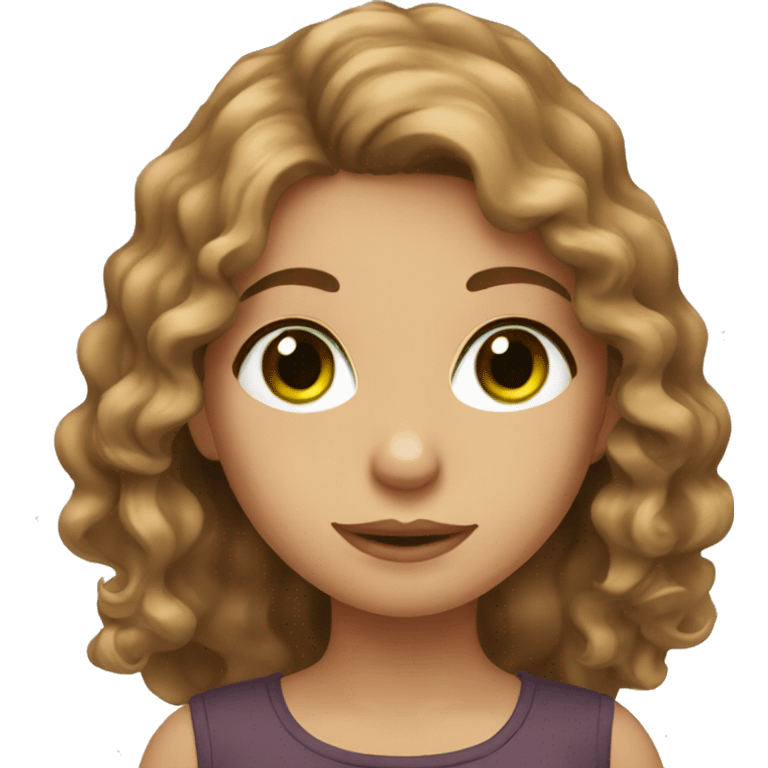 girl with green eyes and brown wavy hair emoji