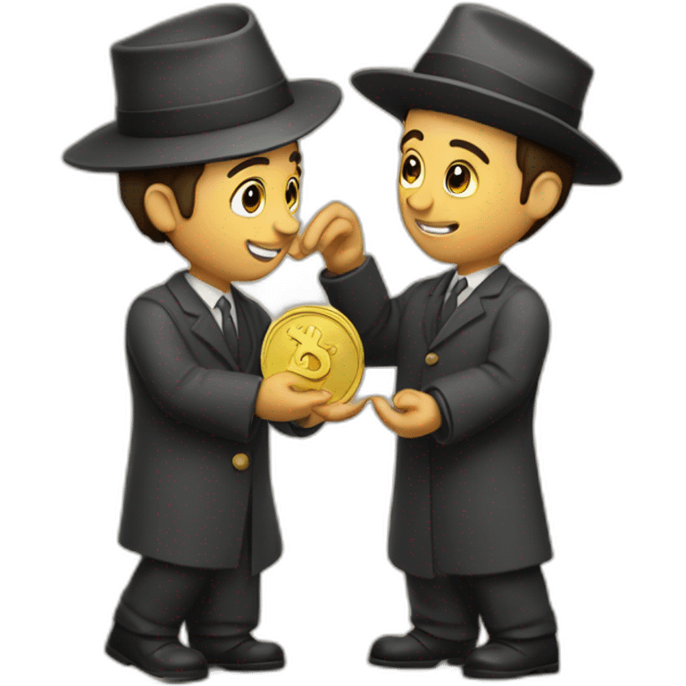 Jews picking up coin emoji