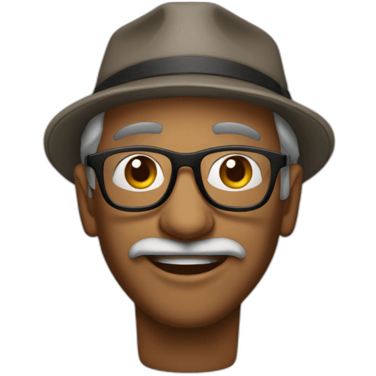 Hombre 60 años con pelo negro gafas i gorra emoji