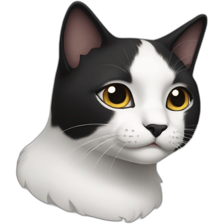 black white cat emoji