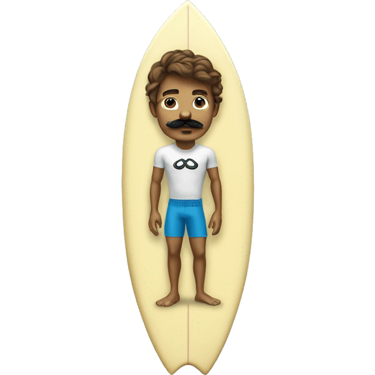 surfer boy with a mustache on a surf board  emoji