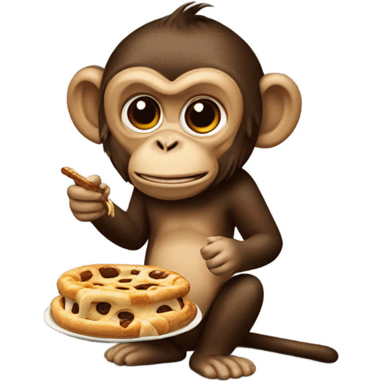 Monkey eating pizookie emoji