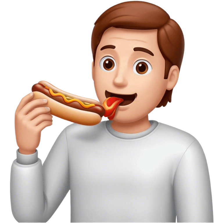 man eating hotdog  emoji