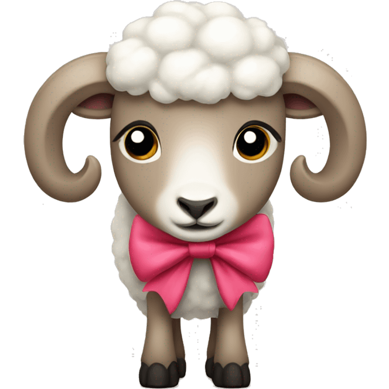 Sheep with bow emoji