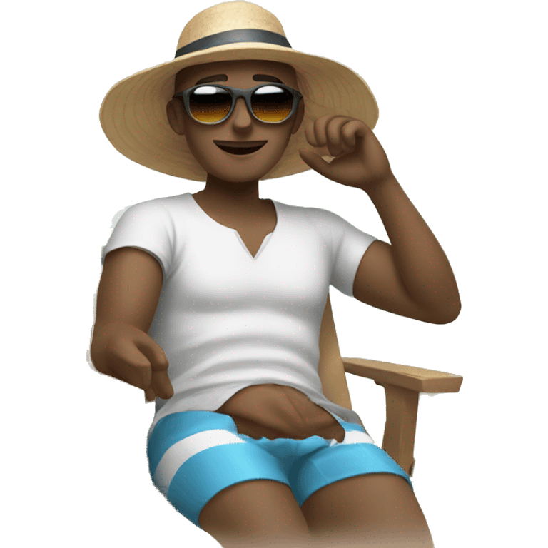 Relaxing at the beach emoji