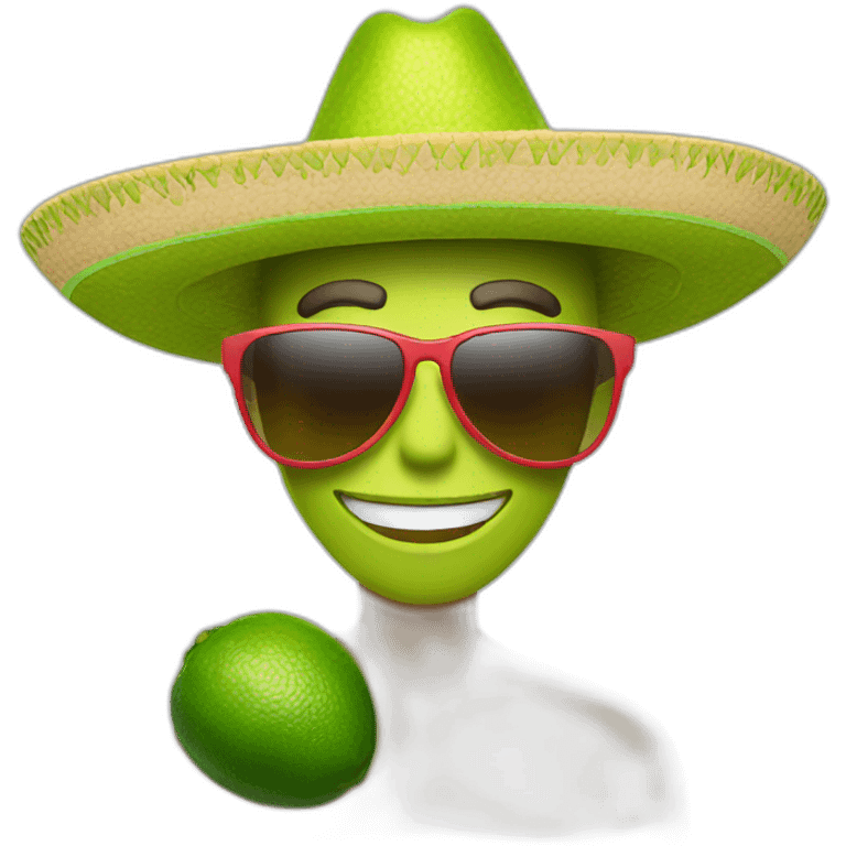 a friendly lime wearing sunglasses and a sombrero emoji