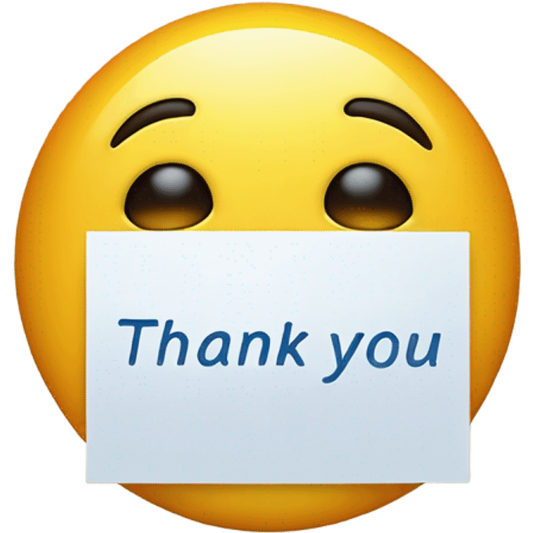 Emoji with thankyou note  emoji