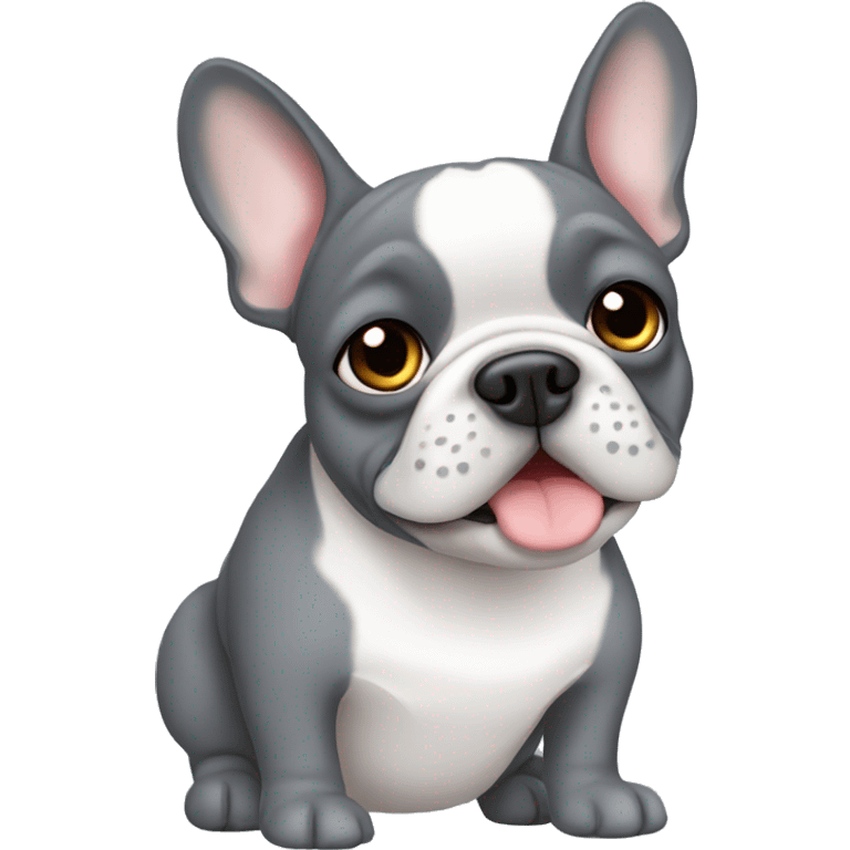 Grey frenchie emoji