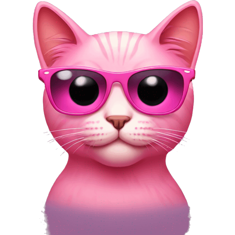 Pink cat wearing sunglasses emoji