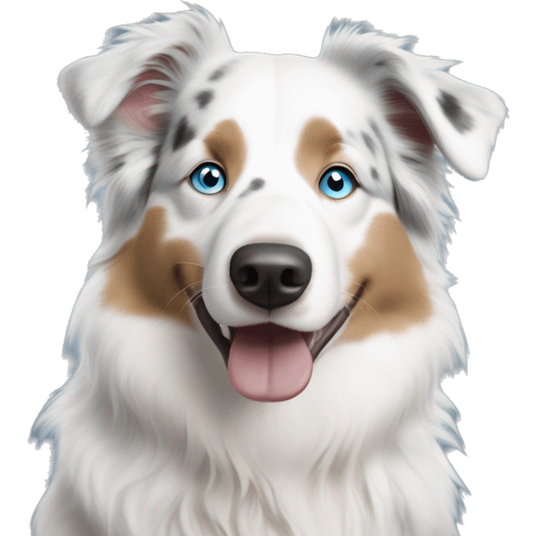 Double Merle Australian shepherd blue eyes emoji